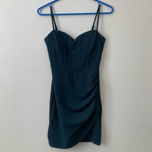 Windsor Hunter Green Corset Short Dress